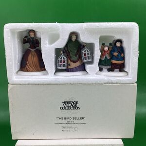Dept 56 Heritage Village Collection "The Bird Seller" 3 pieces #5803-3 Retired